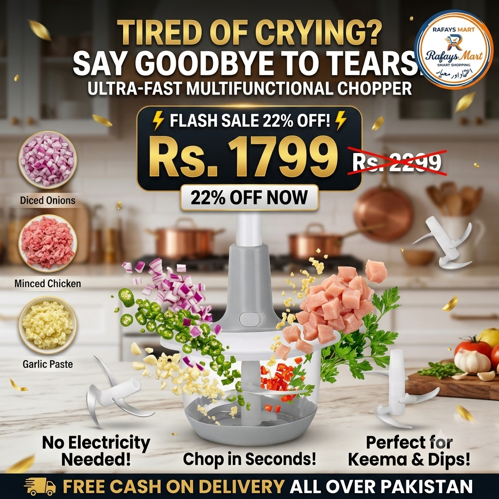 1.5L Manual Hand Push Chopper — 3-in-1 Vegetable Chopper, Meat Grinder & Baby Food Maker