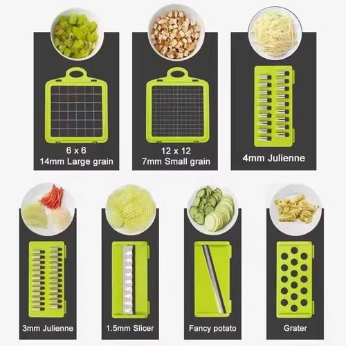 14-in-1 Mandoline Slicer & Vegetable Chopper — Ultra-Sharp Multifunctional Food Cutter